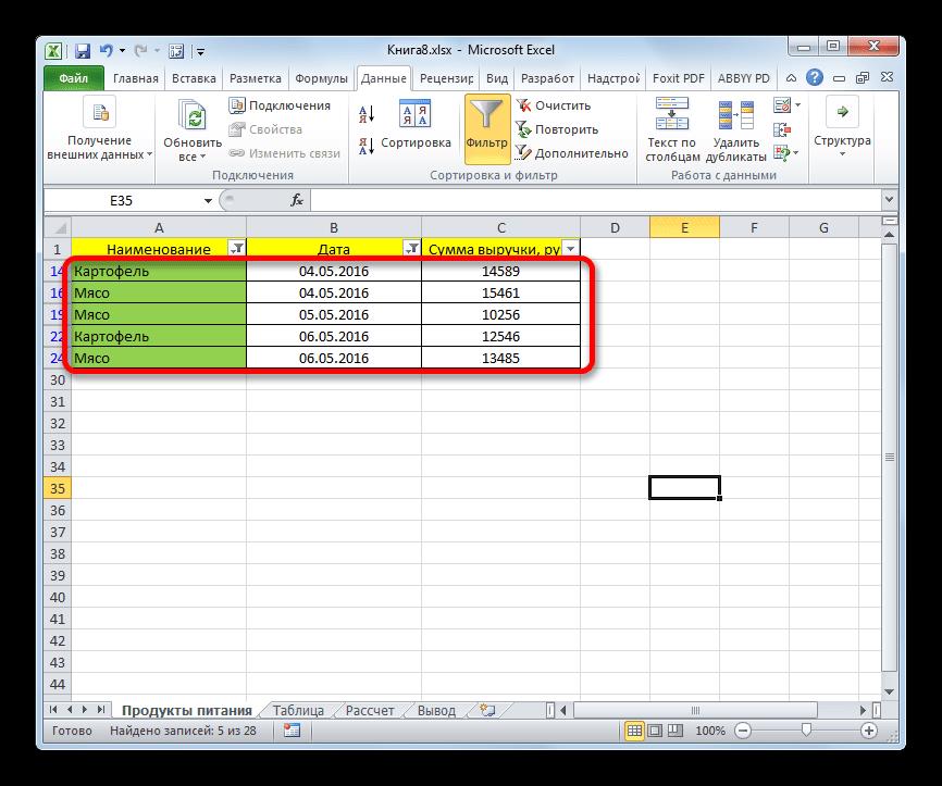 Ограничения по дате и по наименованию в Microsoft Excel