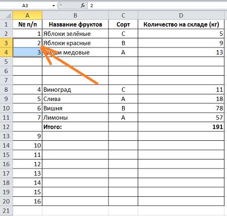 Как в Excel быстро пронумеровать строки таблицы 