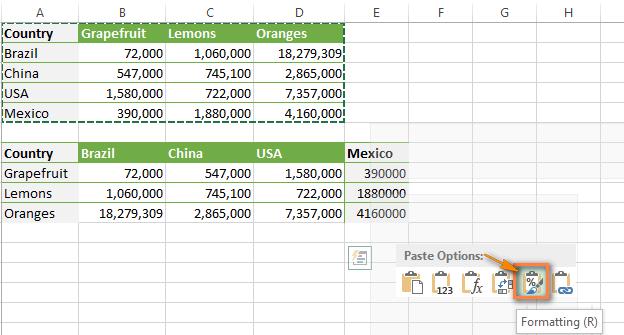 Транспонирование данных в Excel