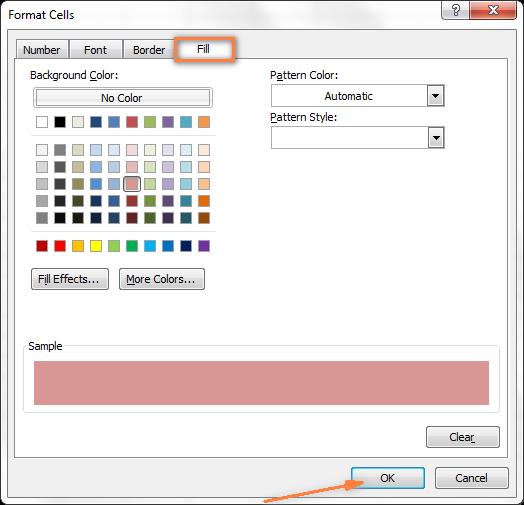 Изменяем цвет заливки ячеек в Excel