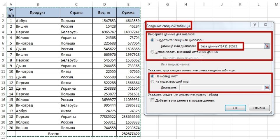 sozday svodnayu tablicu 4 Как создать сводную таблицу в Excel