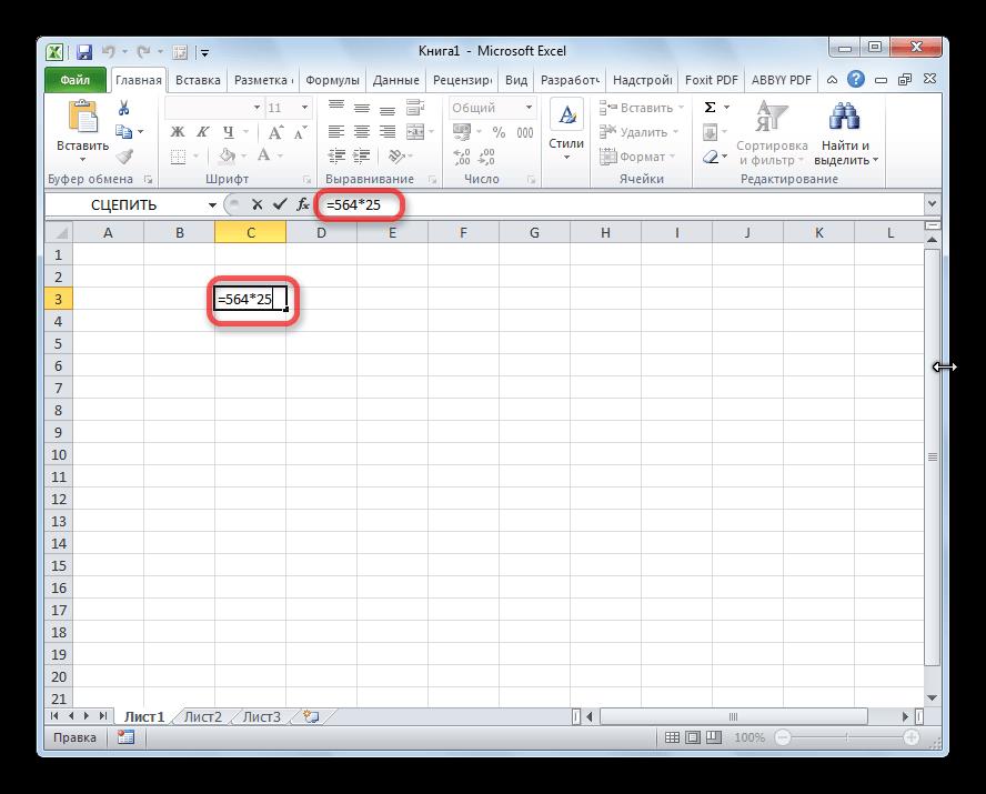 Простое умножение в Microsoft Excel